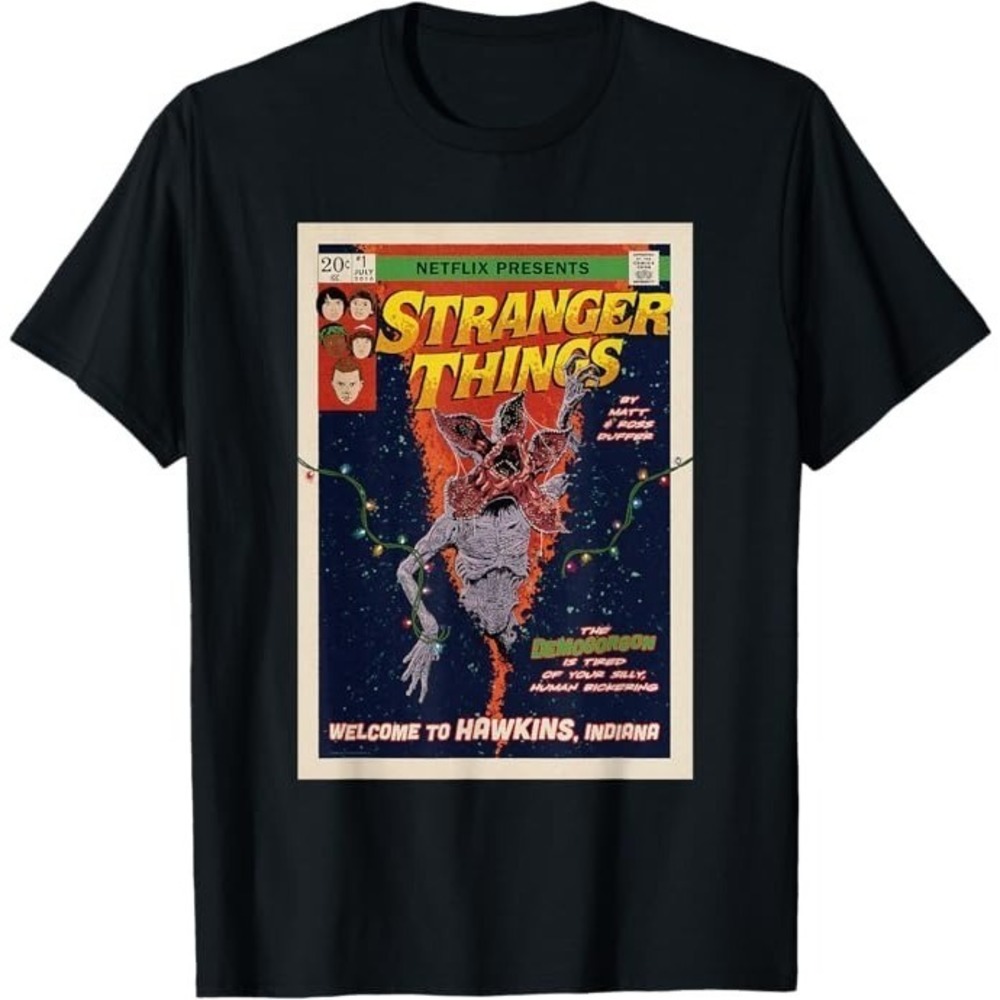 Stranger Things Welcome To Hawkins Comic Cover T-Shirt